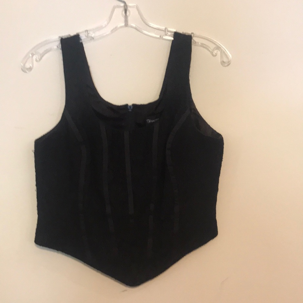 Vintage Lace Black with boning bustier with zipper